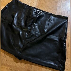 Black Vegan Leather Skort